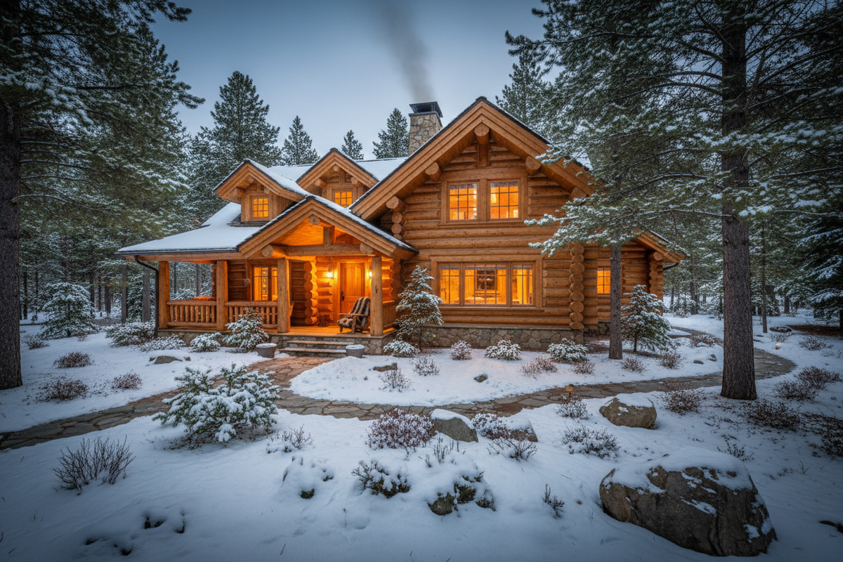 Luxury Log Cabin Exterior