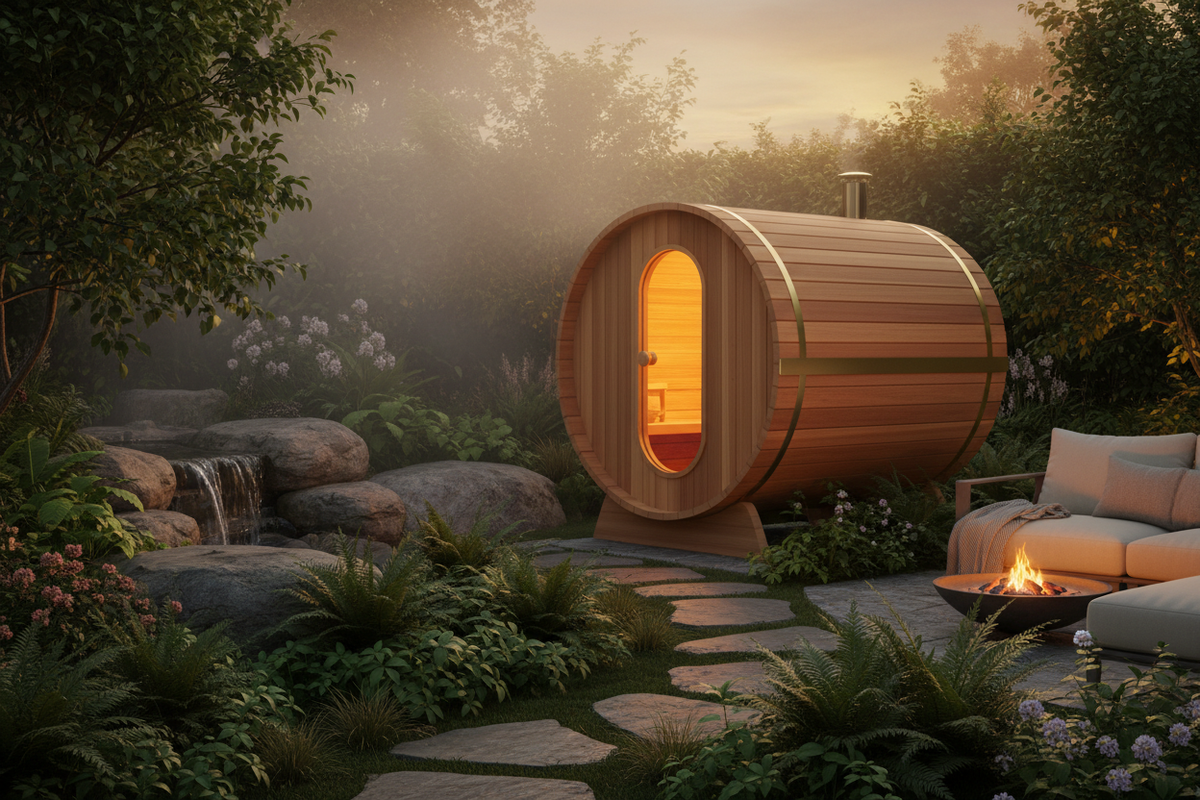 Luxury Outdoor Barrel Sauna